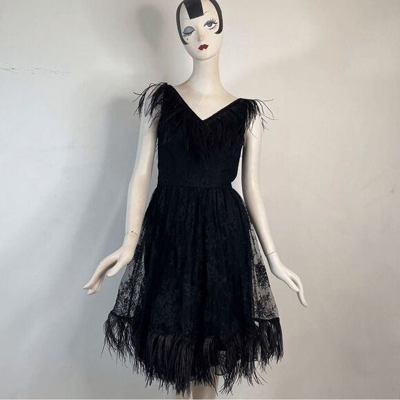 bill blass Dresses & Skirts - Vintage 1960s Bill Blass for Maurice Rentner Ostrich Lace Cocktail Dress